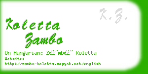 koletta zambo business card
